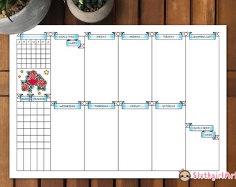 Printable/digital Bujo Weekly Spread 1 Instant Download Planner Page ...