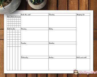 Printable/digital Bujo Weekly Spread 1 Instant Download | Etsy
