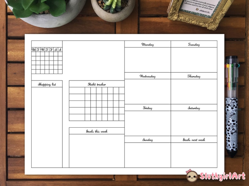 Printable/digital Bujo Weekly Spread 4 Instant Download - Etsy
