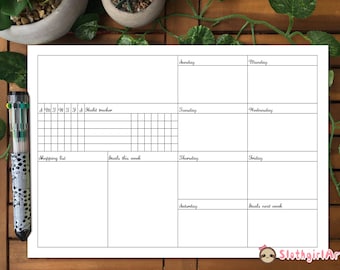 Printable/digital Bujo Weekly Spread 1 Instant Download | Etsy