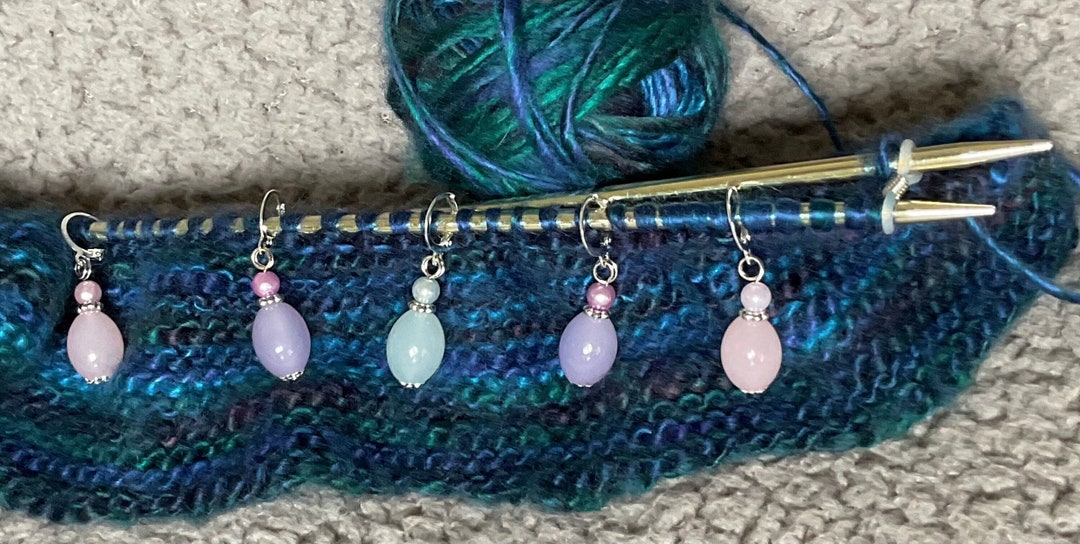Glass Stitch Markers Set of 6 Etsy