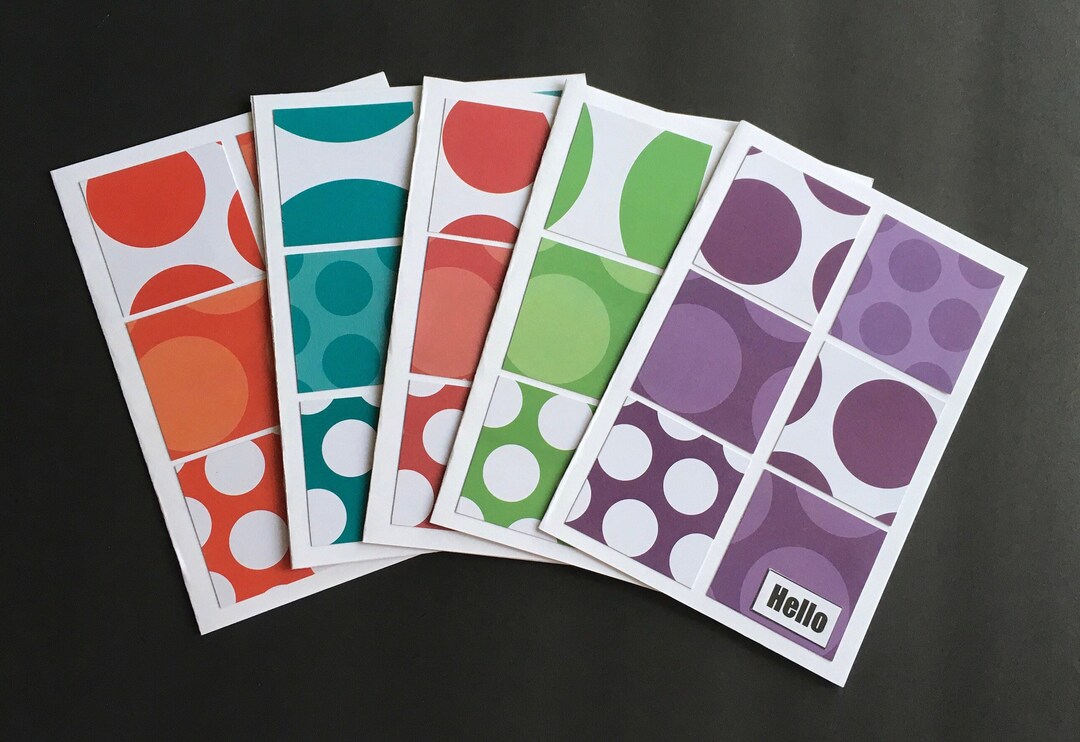 Bright Hello Greeting Card Set (5 Cards) - Etsy
