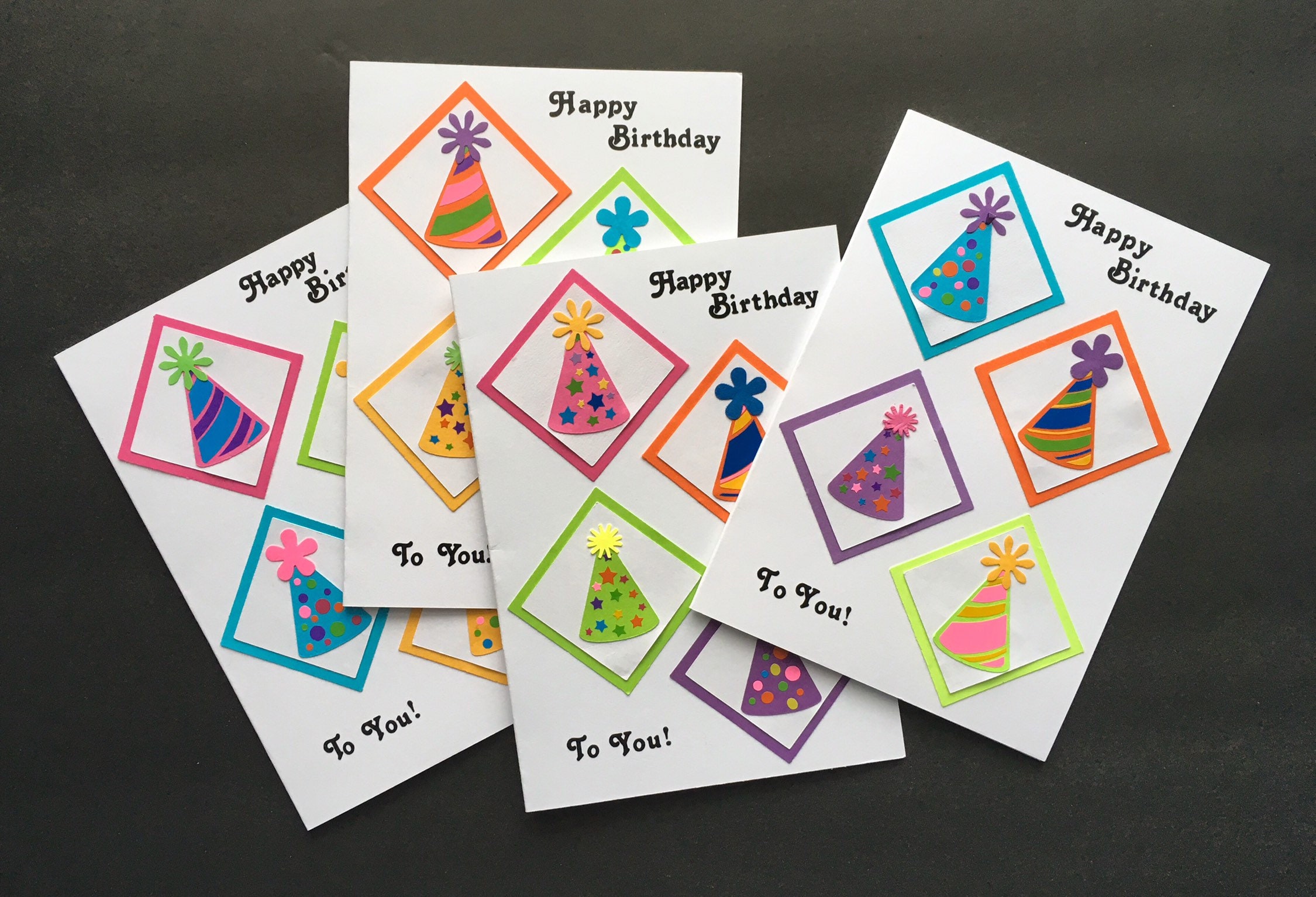 Birthday Party Hats card Etsy