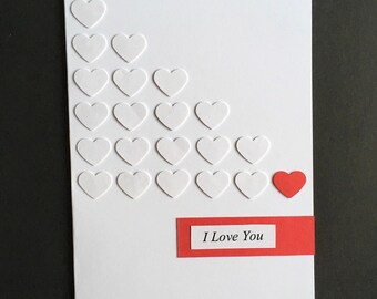I Love You hearts card blank