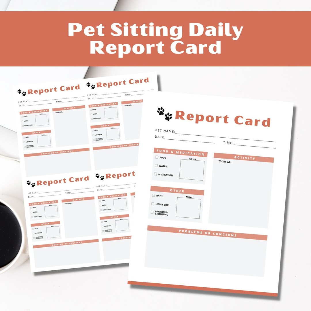 Daily Pet Sitter Visit Form, Pet Sitting PDF Printables, Pet Sitter