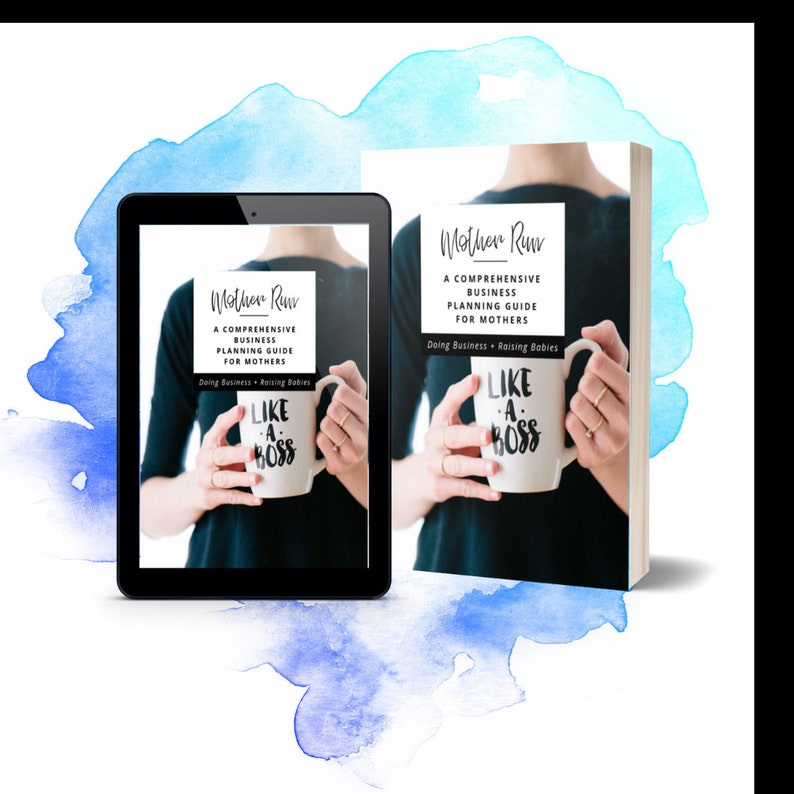 Puede incluir: Un libro titulado "Mother Ruuv: A Comprehensive Business Planning Guide for Mothers" con el subt&iacute;tulo "Doing Business + Raising Babies". La portada del libro presenta a una mujer sosteniendo una taza de caf&eacute; con el texto "Like a Boss".