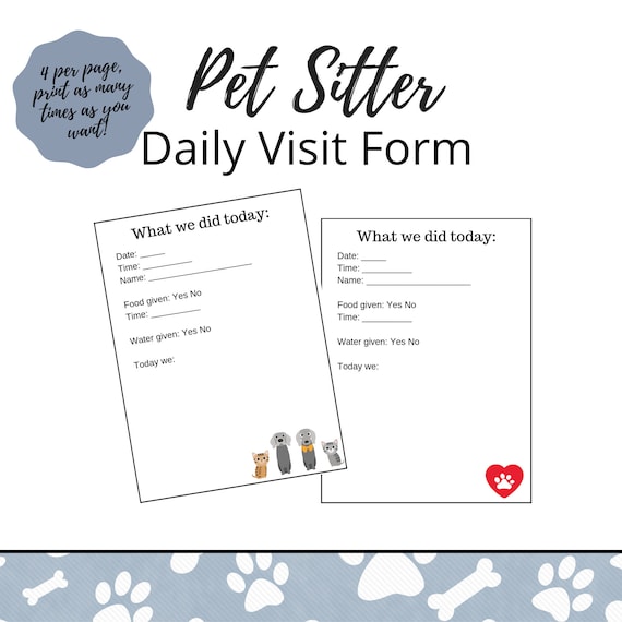 Pet Sitting Forms Template from i.etsystatic.com