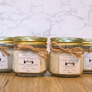 Rustic Candle, Soy Candle, Choose Scent, Christmas Candle, Mason Jar, Dye Free, Hand Poured, Christmas Gift, Gift for Her, Gift for Him
