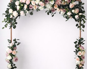 Blush Pink Wedding Flower Arch Arrangement: Artificial Floral Swag