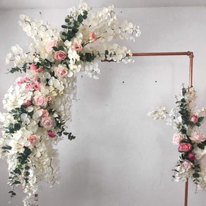 White Orchid Wedding Flower Arch Swag: Blush Pink Peonies