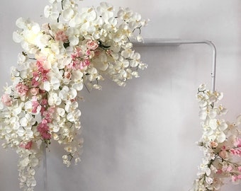 Wedding flower arch, Floral arch swag, Flower swag, Arch swag, Wedding flower decor, Orchid flower arch