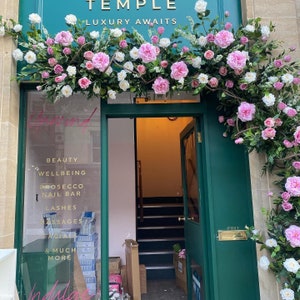 LUXE Pink Roses and Peonies Flower Garland - Shop Front Decor - READY MADE