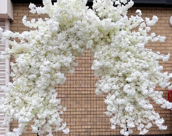 White Cherry Blossom Flower Garland Wedding Backdrop Decor