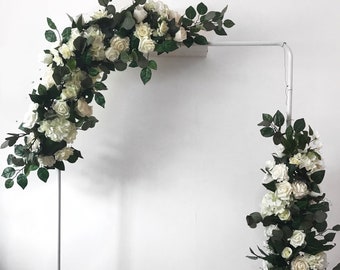 Arch garland, Arch flowers, Flower garland, Wedding arch flowers, Wedding arch swag, wedding garland, Floral garland, White wedding flowers
