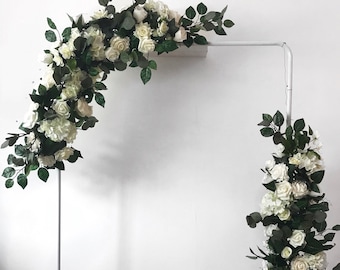 Arch garland, Arch flowers, Flower garland, Wedding arch flowers, Wedding arch swag, wedding garland, Floral garland, White wedding flowers