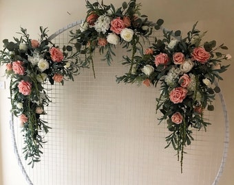 Wedding flower arch, Flower swag, Flower arch arrangement, wedding arch flowers, wedding swag, floral swag, boho flower swag