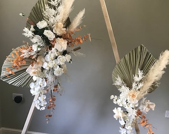 Boho Wedding Flower Arch: Silk & Dried Floral Arrangement