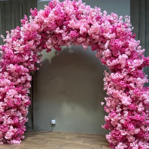 Luxe Pink Cherry Blossom Wedding Arch: 2.2m Flower Aisle Arch