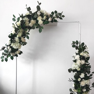 Arch garland, Arch flowers, Flower garland, Wedding arch flowers, Wedding arch swag, wedding garland, Floral garland, White wedding flowers image 1