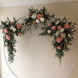 Wedding flower arch, Flower swag, Flower arch arrangement, wedding arch flowers, wedding swag, floral swag, boho flower swag