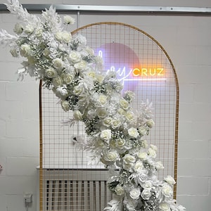 LUXE White Roses Flower Garland Wedding Backdrop Decor