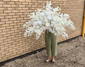 Wedding flower arch, Floral arch swag, Flower swag, Arch swag, Wedding flower decor, Orchid flower arch, white orchid arch piece