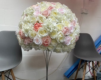Ivory & Blush Silk Flower Centrepiece | Wedding Decor | Event Floral Arrangement