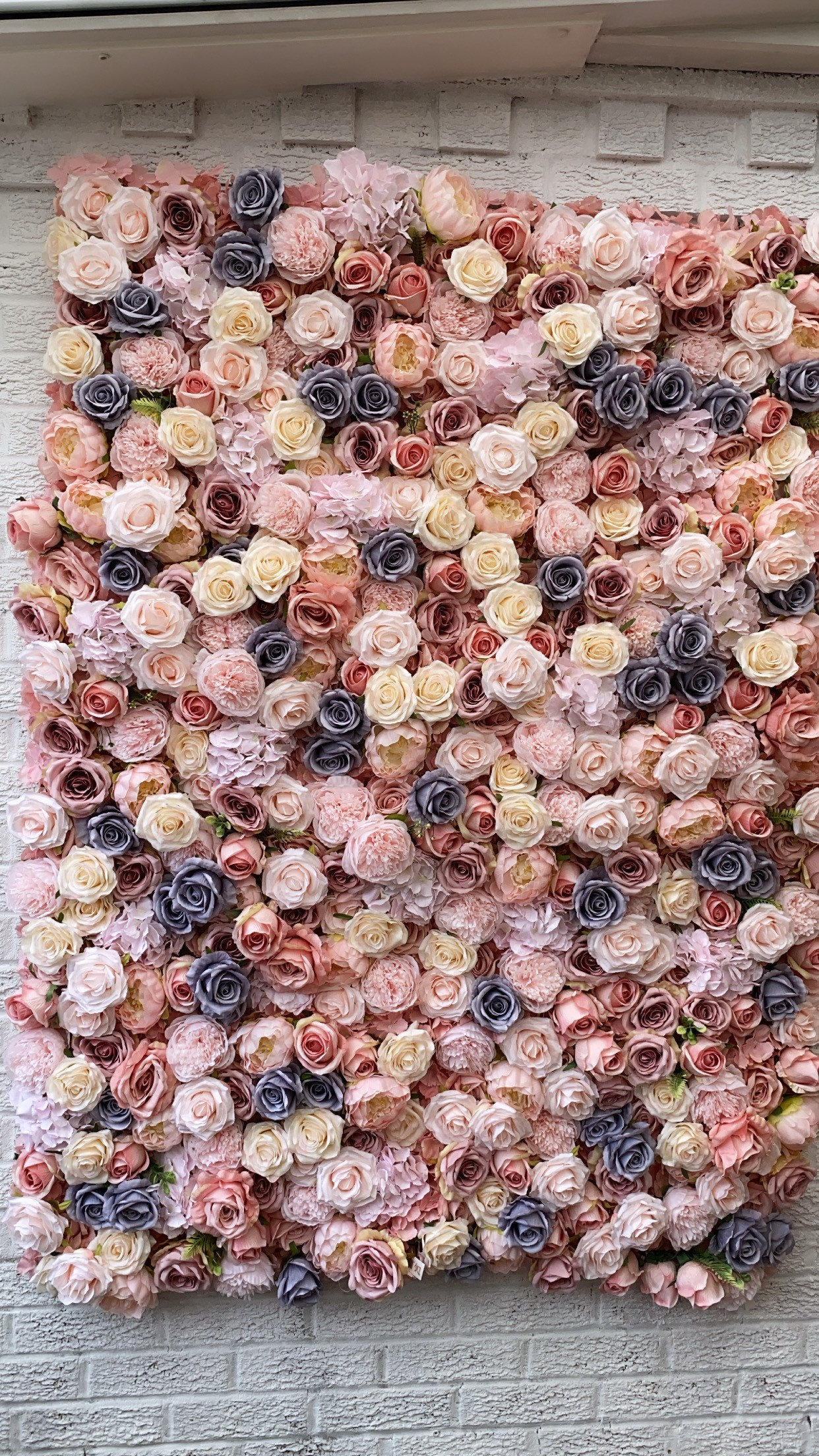 Blush and Grey Flower Wall Floral Wall Wedding Flower Wall Etsy