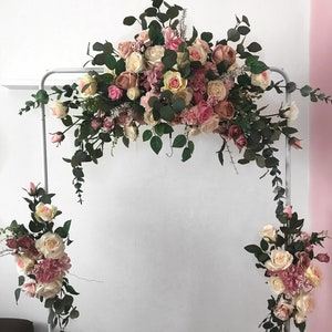 Blush Pink Flower Archway Swag: Wedding Arbor Decor