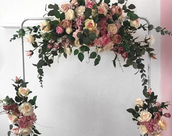 Blush Pink Flower Archway Swag: Wedding Arbor Decor