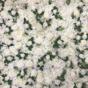 White Silk Flower Wall: Bridal Wedding Backdrop, Nursery Decor
