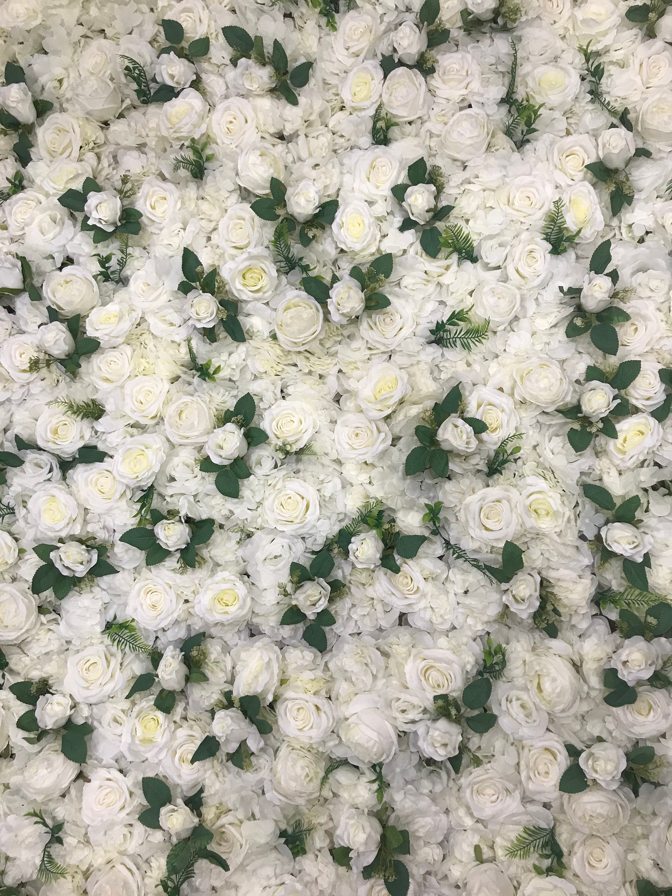 White Flower Wall, Bride Floral Wedding Flower Backdrop, Nursery Cream Wall