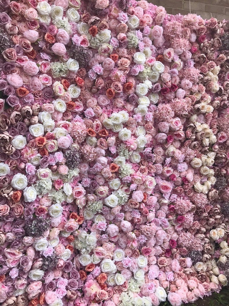 Ombré Flower Wall Pink Floral Wall Pink Flower Wall Wedding Etsy