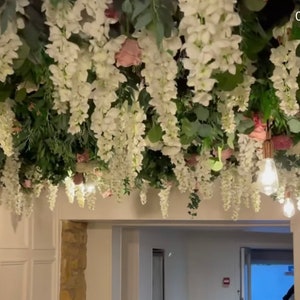 Wisteria Flower Ceiling Wall, Flower wall ceiling, wisteria flower wall, trailing flower wall, restaurant flower ceiling