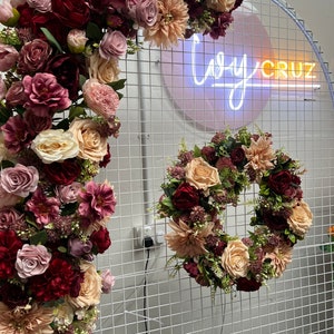 Fall Flower garland, Fall flower wreath, Burgundy flower garland, Fall doorscape, Fall entryway, autumn wedding, fall wedding decor