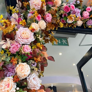 Guirnalda de flores rosas, guirnalda de flores rosas ruborizadas, botín de  flores rosas, guirnalda artificial rosa, flores artificiales rosas -   México