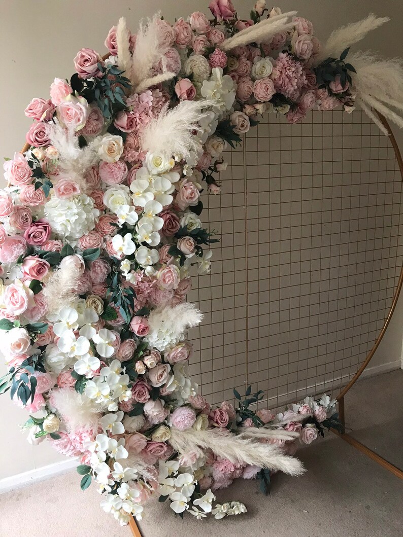 Mesh Gold Arch Flower Wall Floral Wall Flower Swag Arch Etsy