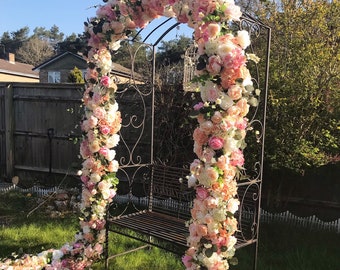Peach Wedding Flower Garland Floral Backdrop Archway Decor