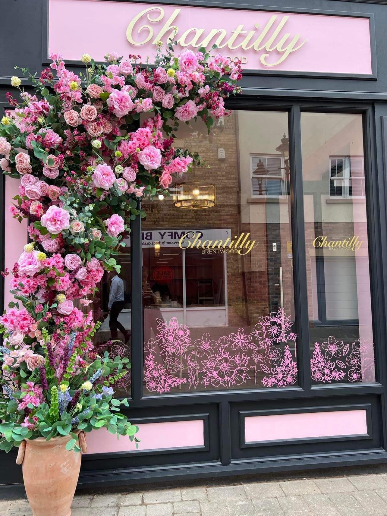 Luxe Pink Flower Garland, Swag, Front Shop Decor, Window Cafe, Doorscape