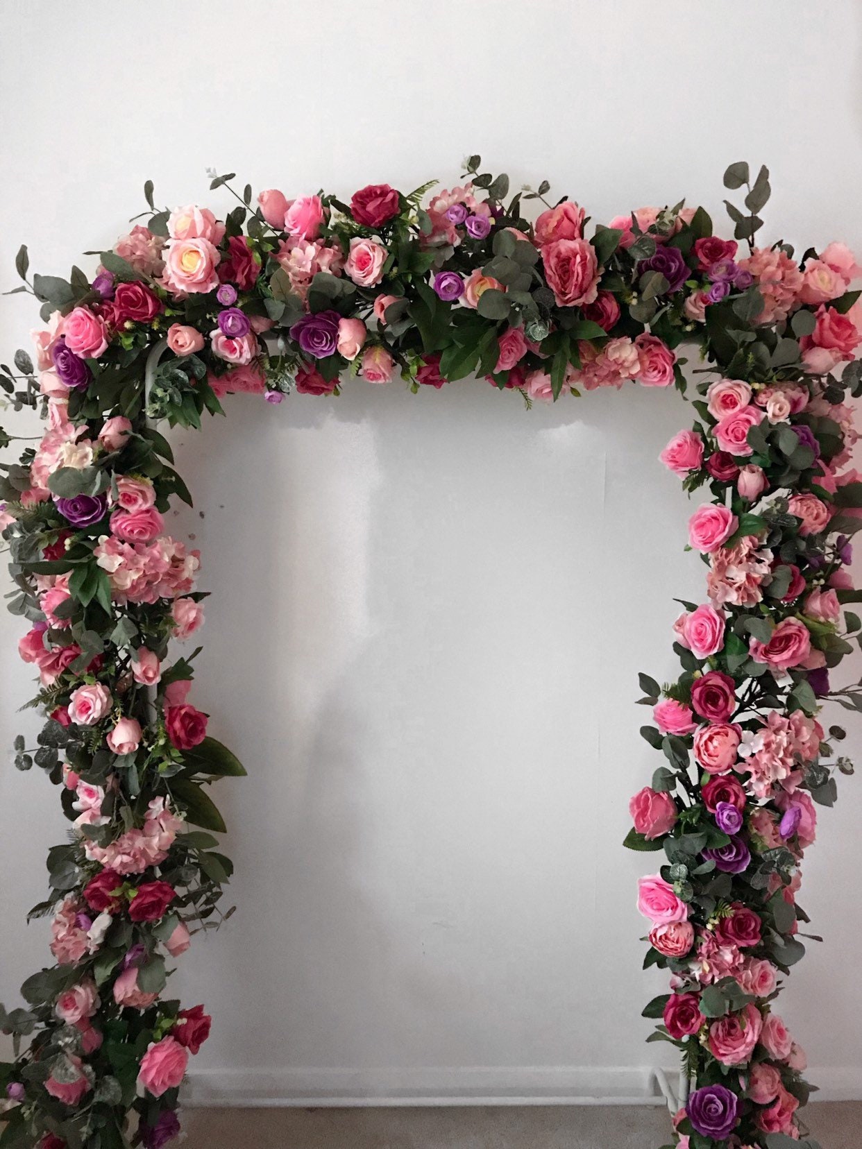 Flower Arch, Arch Swag, Floral Garland, Arch Runner, Table Silk Flowers Garland