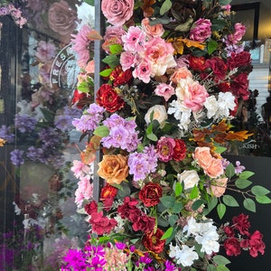 Doorway Flower Garland Decor, Pink & Burgundy Shop Front Flower Garland image 6