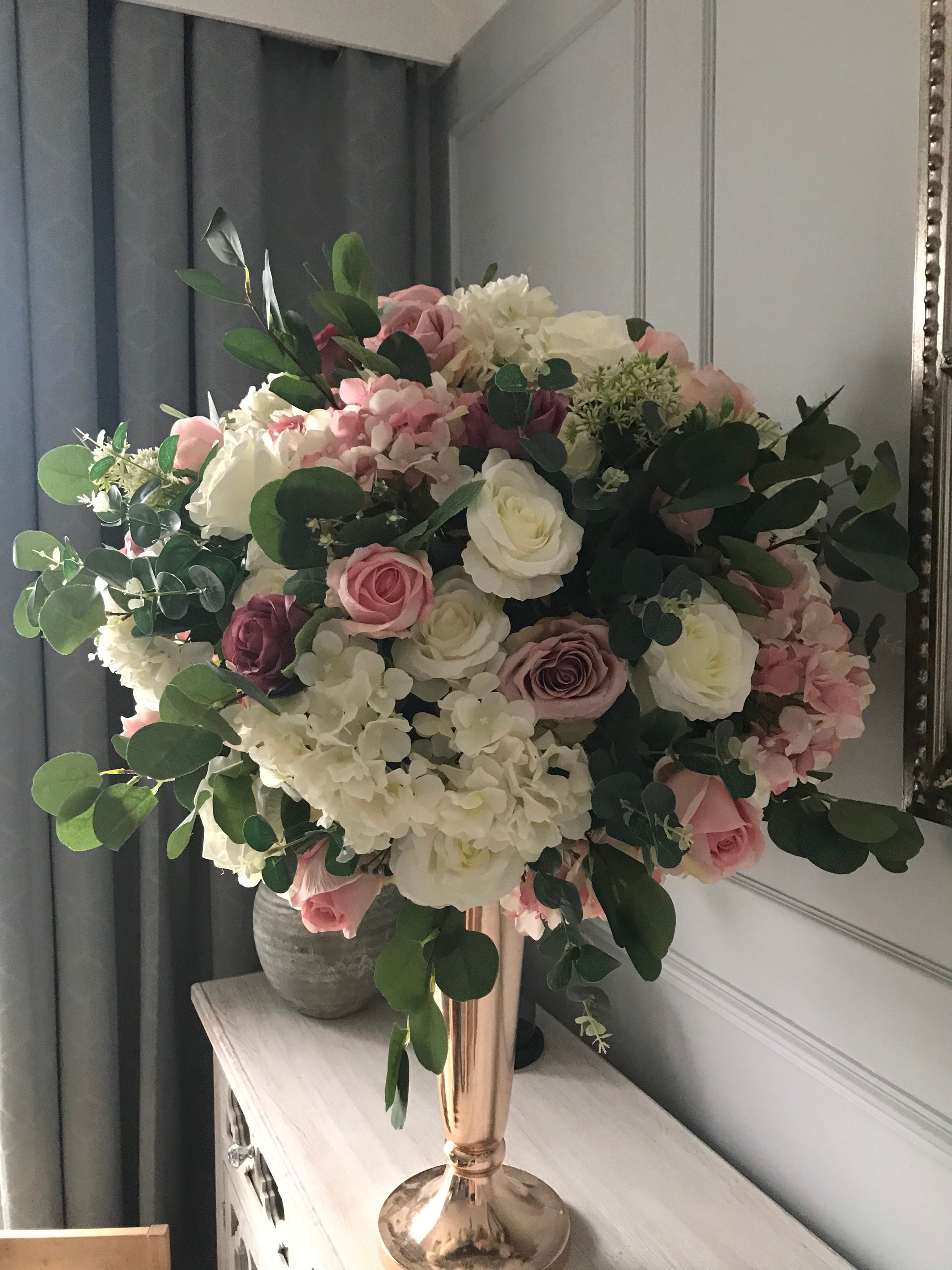 Dusty Pink Flower Centrepiece Wedding Centrepiece Floral | Etsy