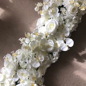 Orchids Flower garland, White Rose flower garland, Orchid white Flower runner, flower table runner