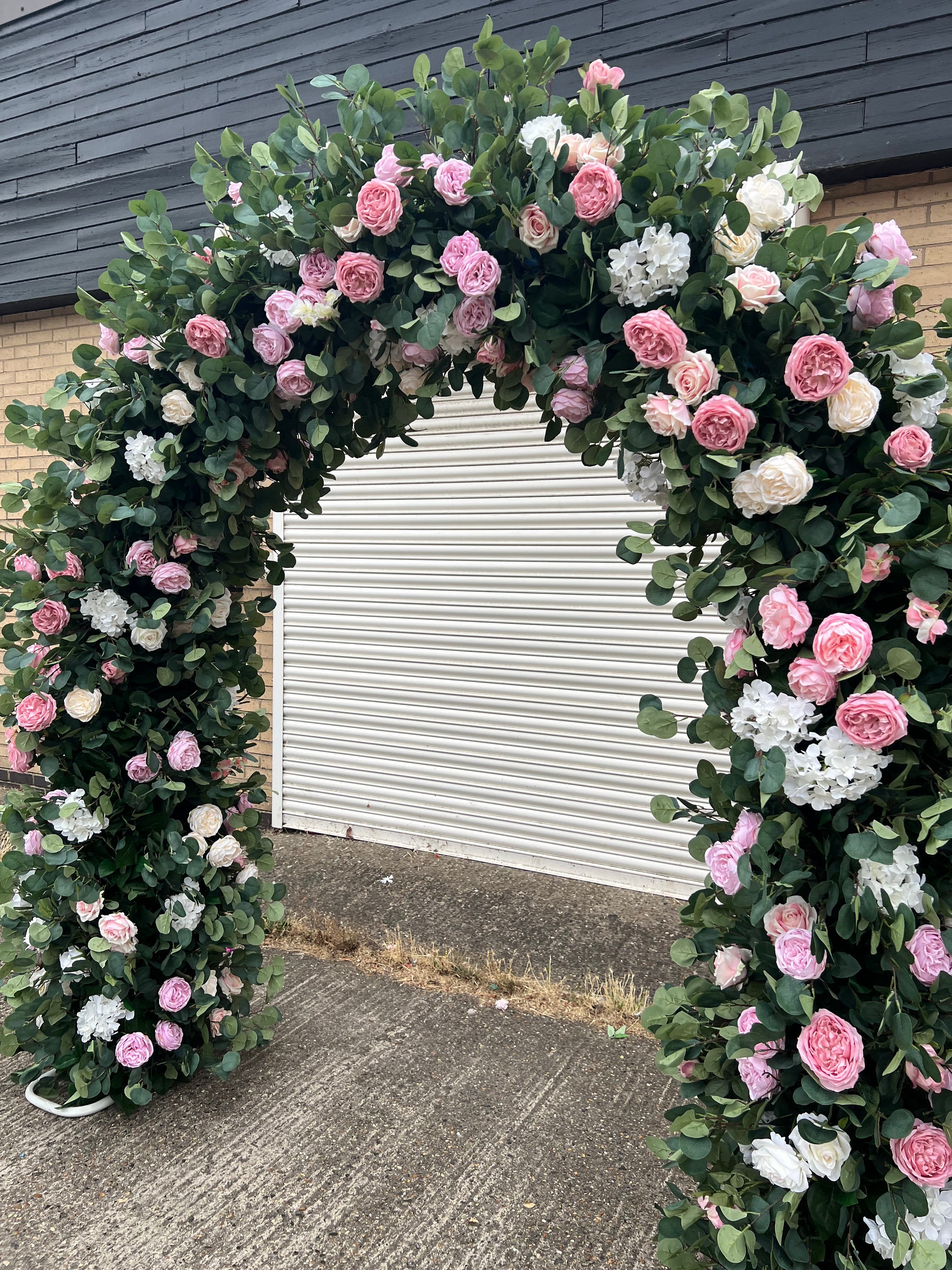 Blush Flower Arch, Luxe Flower Arch, Pink Large Wedding Entryway, Large Doorway, Silk Arch