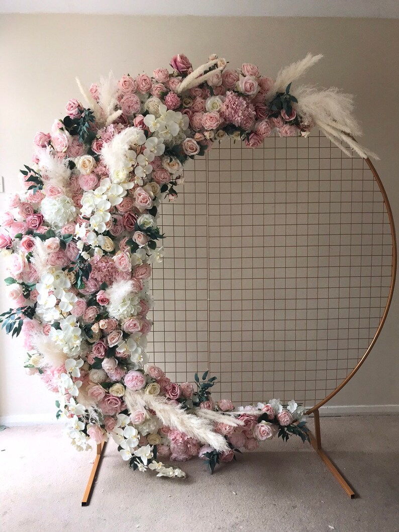 Mesh Gold Arch Flower Wall Floral Wall Flower Swag Arch Etsy