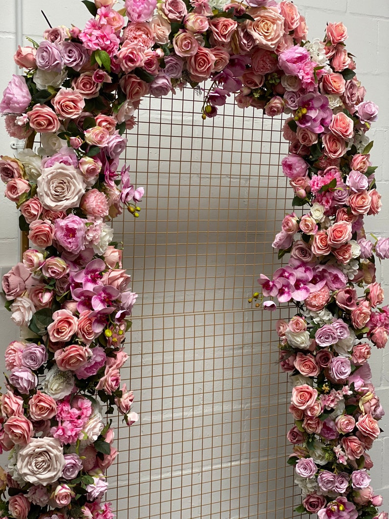 Pink Flower Garland for Arch Flower Garland Pink Artificial Etsy