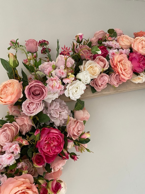 Guirnalda de flores rosas, guirnalda de flores rosas ruborizadas, botín de  flores rosas, guirnalda artificial rosa, flores artificiales rosas -   México