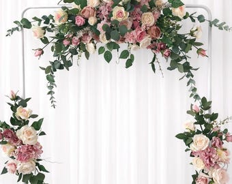 Blush Pink Flower Archway Swag: Wedding Arbor Decor
