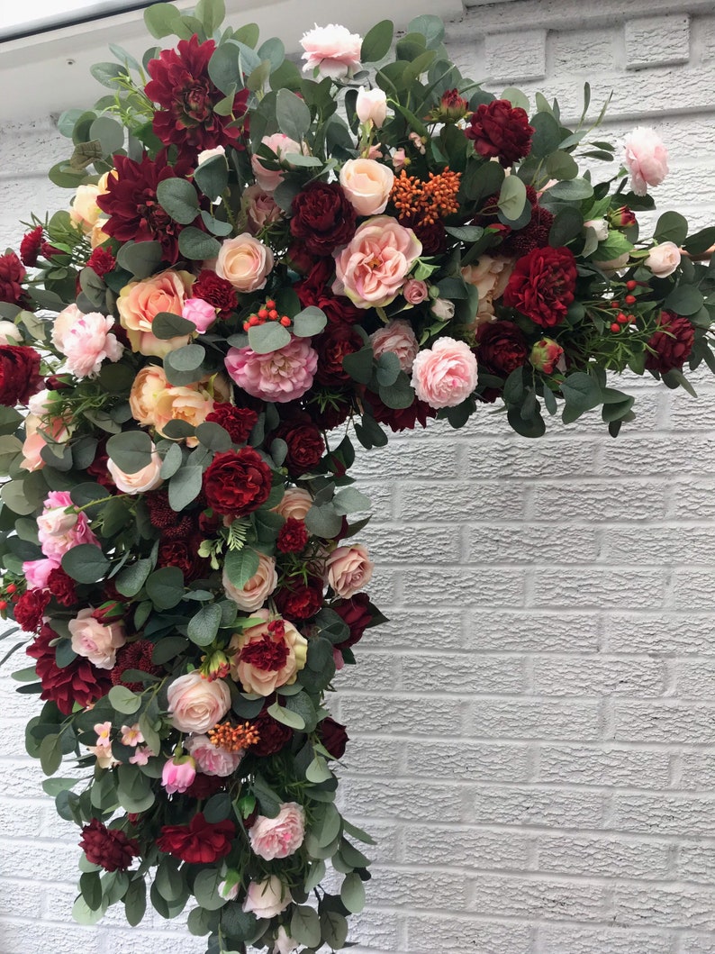 Fall Flower Garland Flower Swag Floral Swag Wedding Flower Etsy