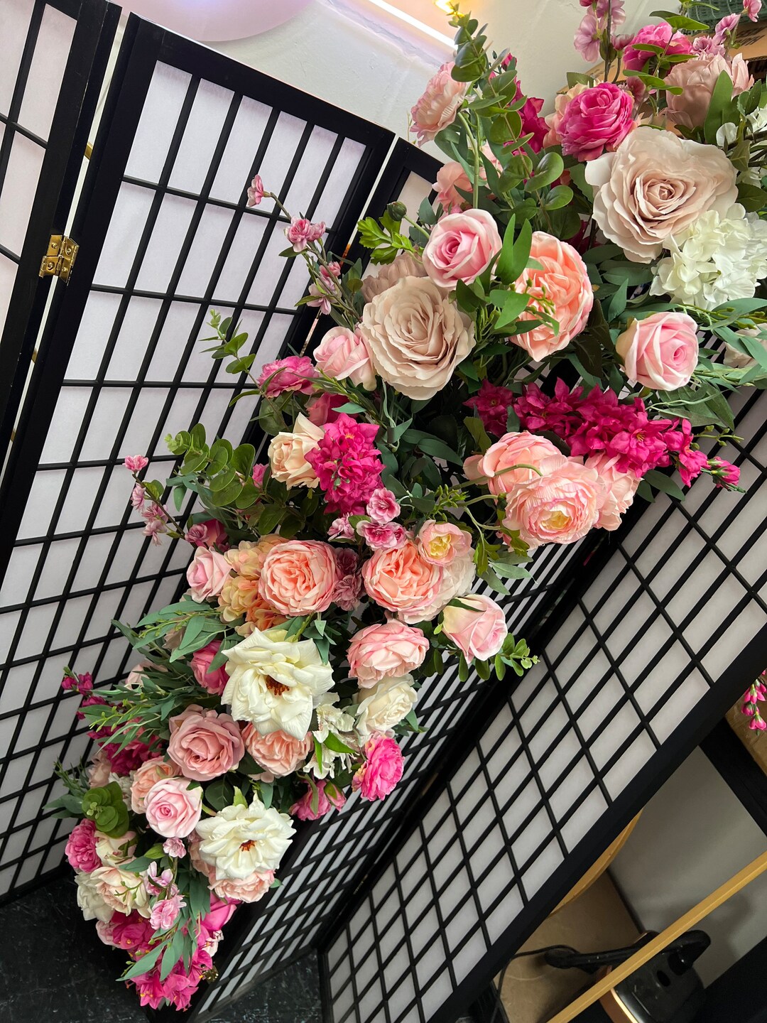 Pink Flower Garland, Blush Pink Garland, Artificial Flower Garland